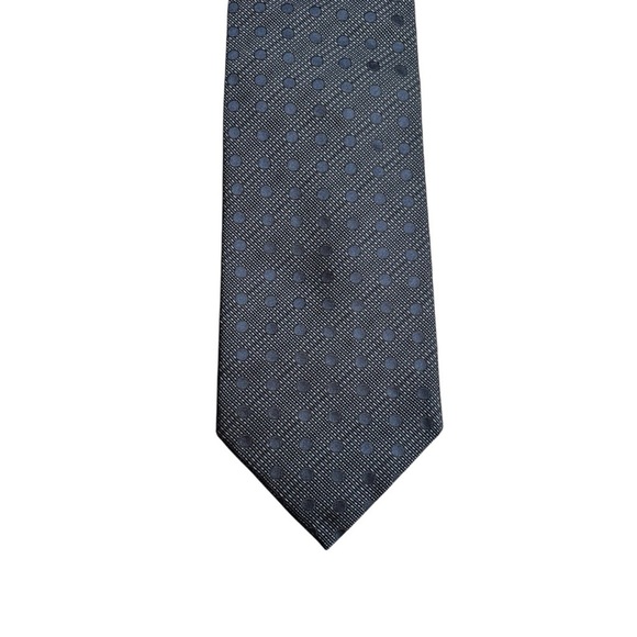 GIORGIO ARMANI Navy Textured Polka Dot Silk Tie - Picture 2 of 10